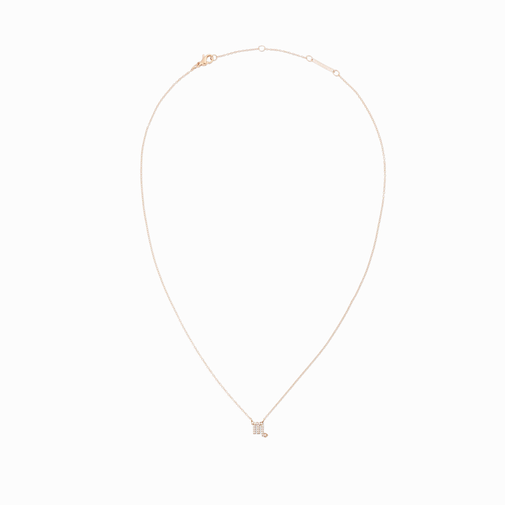 Crystal Zodiac Chain Necklace Rose Gold
