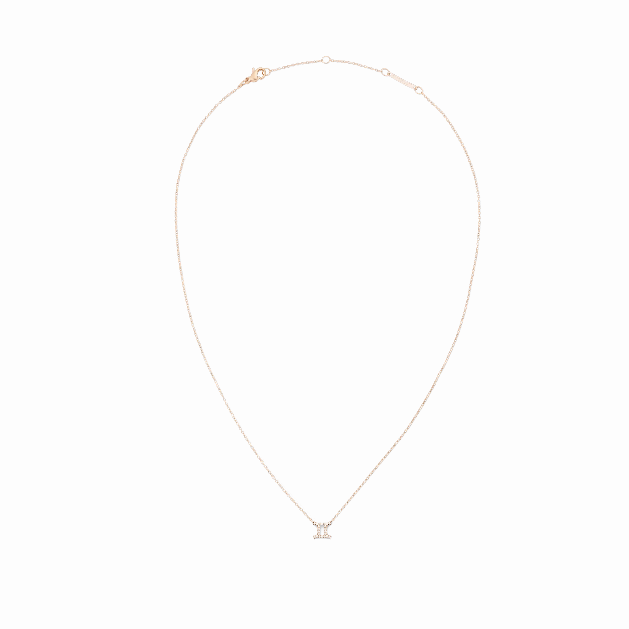 Crystal Zodiac Chain Necklace Rose Gold