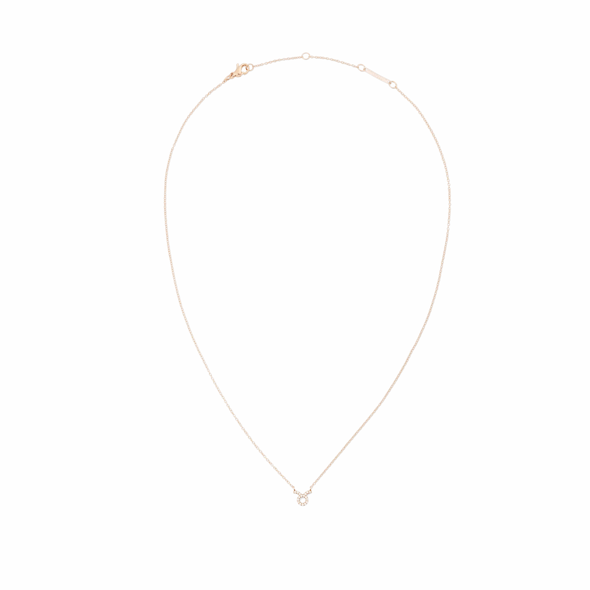 Crystal Zodiac Chain Necklace Rose Gold