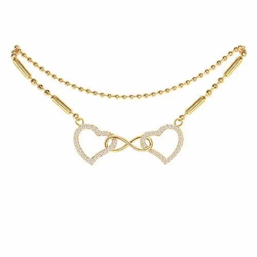Cubic Zirconia Infinity Heart Anklet
