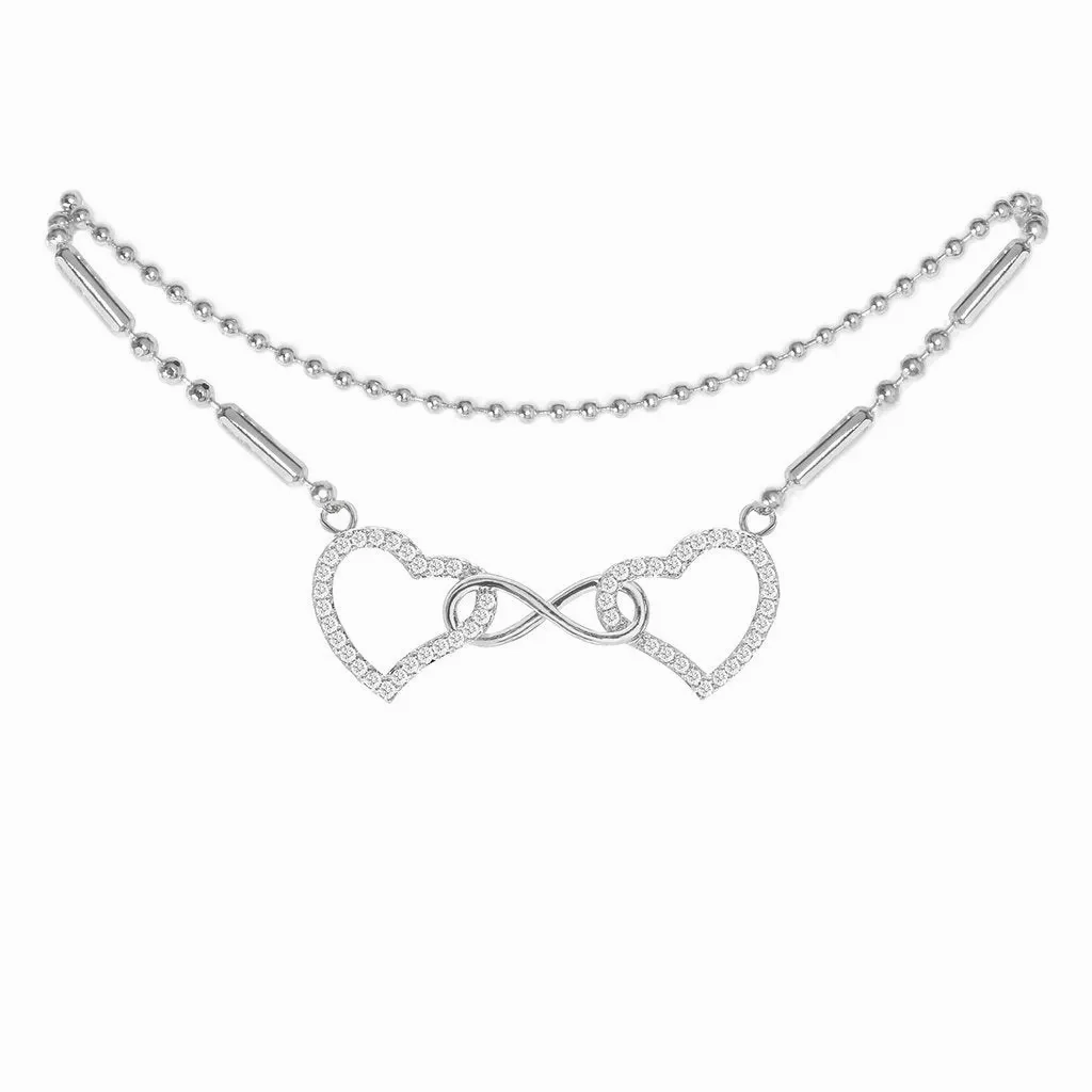 Cubic Zirconia Infinity Heart Anklet