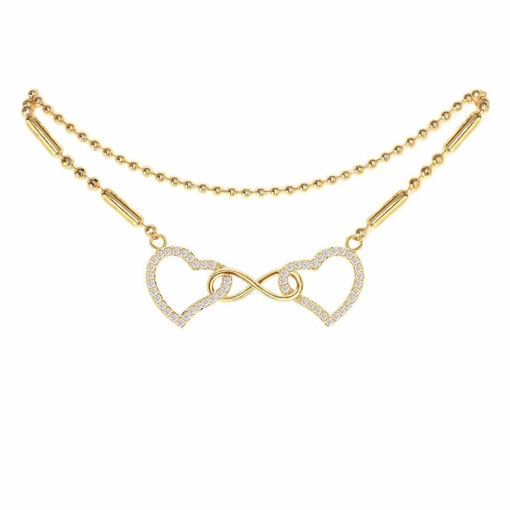 Cubic Zirconia Infinity Heart Anklet