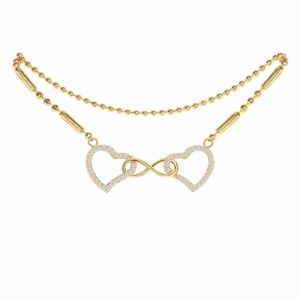 Cubic Zirconia Infinity Heart Anklet