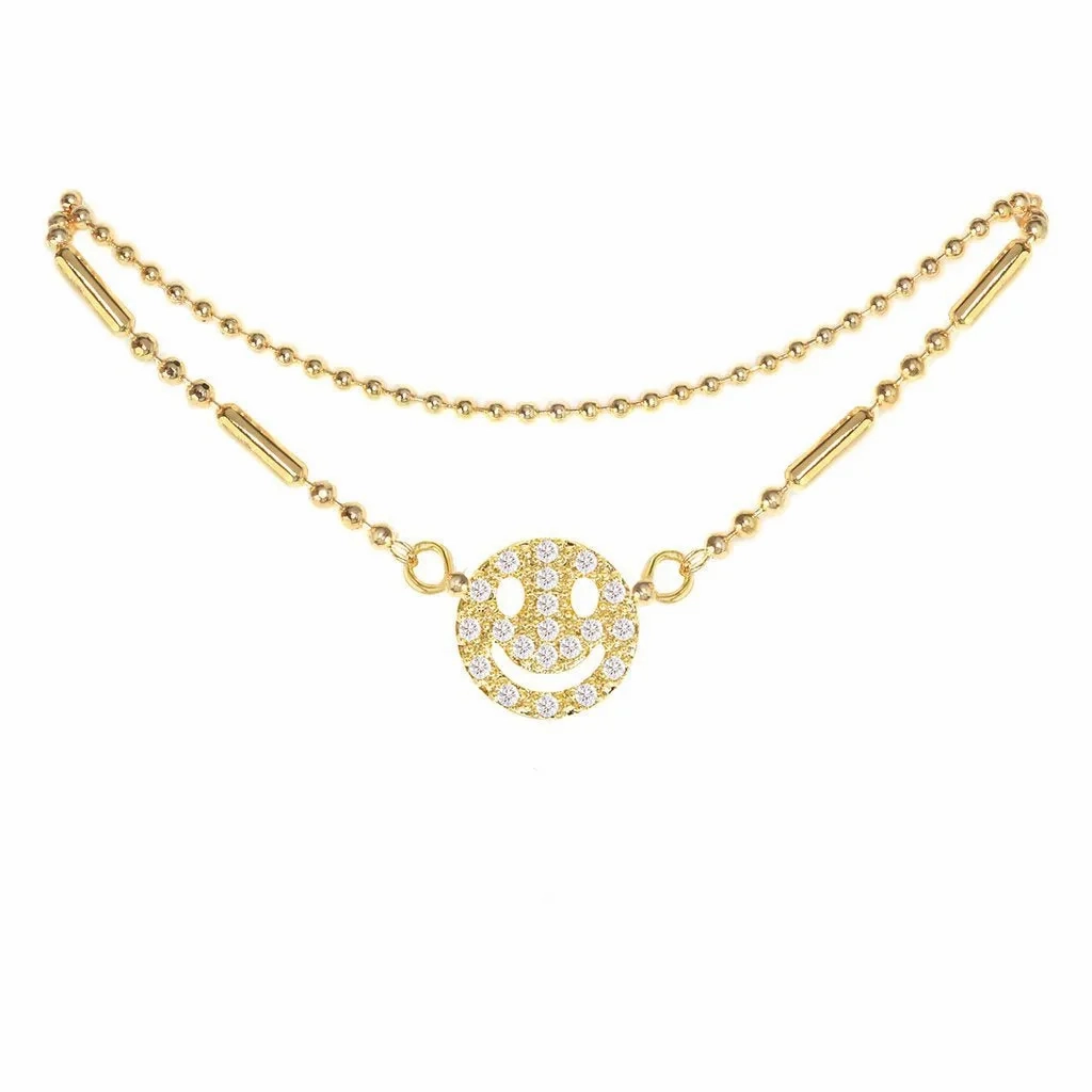 Cubic Zirconia Smile Anklet