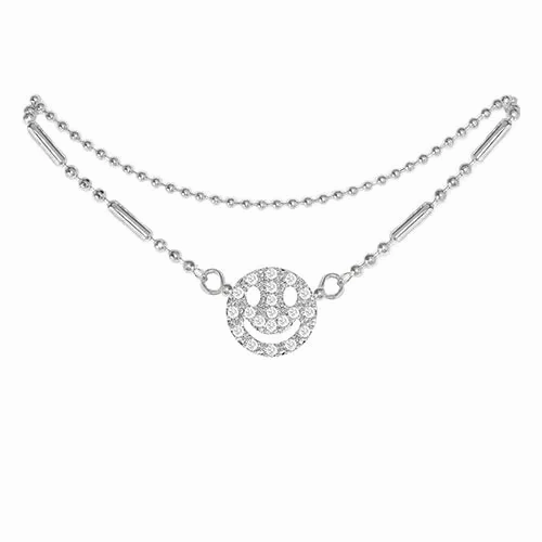 Cubic Zirconia Smile Anklet