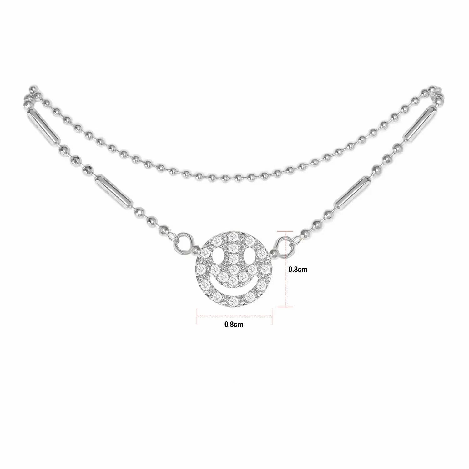 Cubic Zirconia Smile Anklet