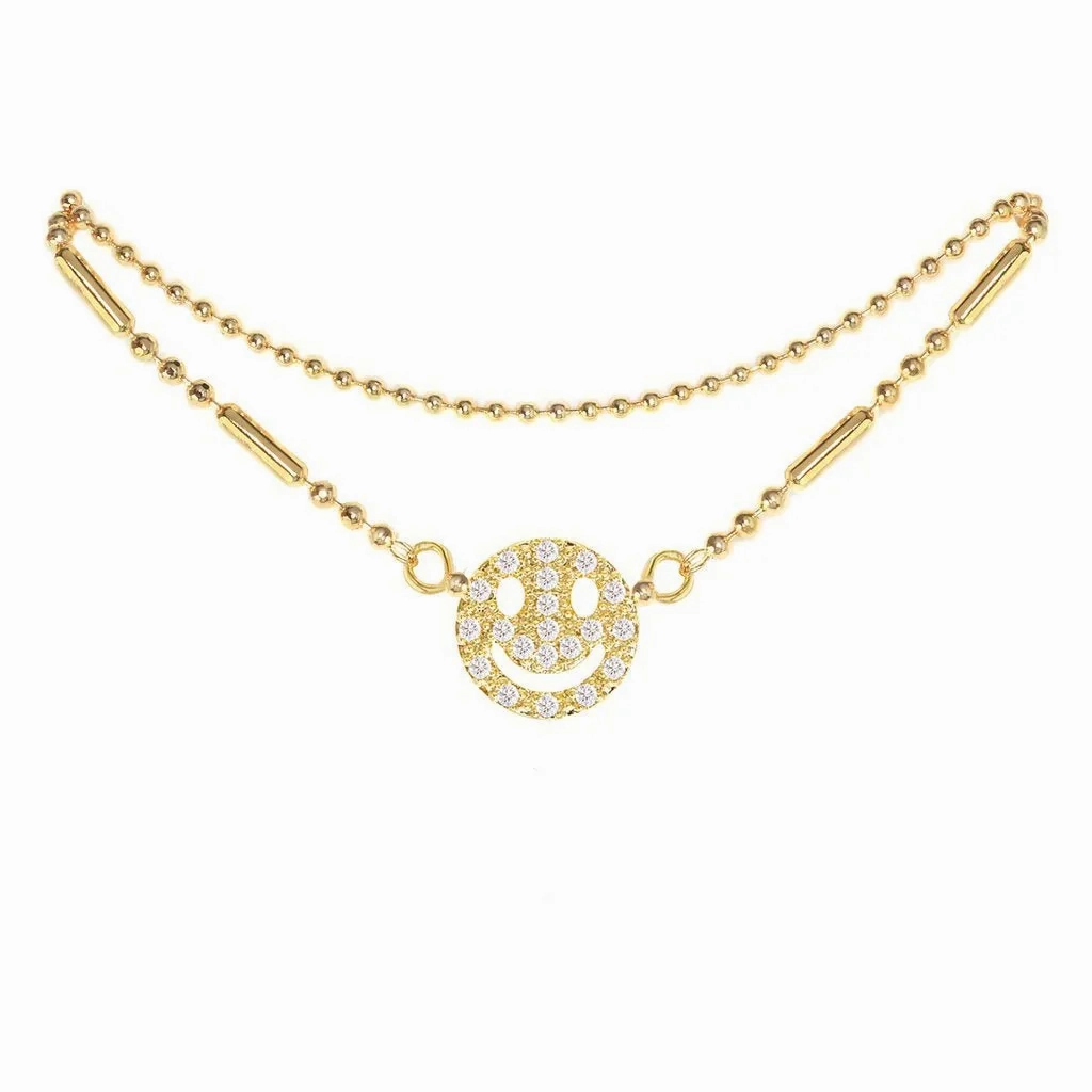 Cubic Zirconia Smile Anklet