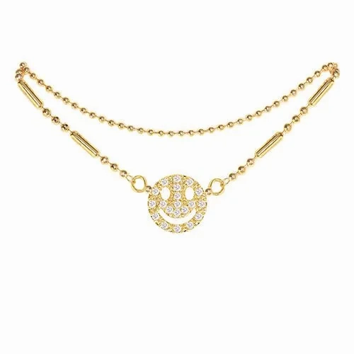 Cubic Zirconia Smile Anklet