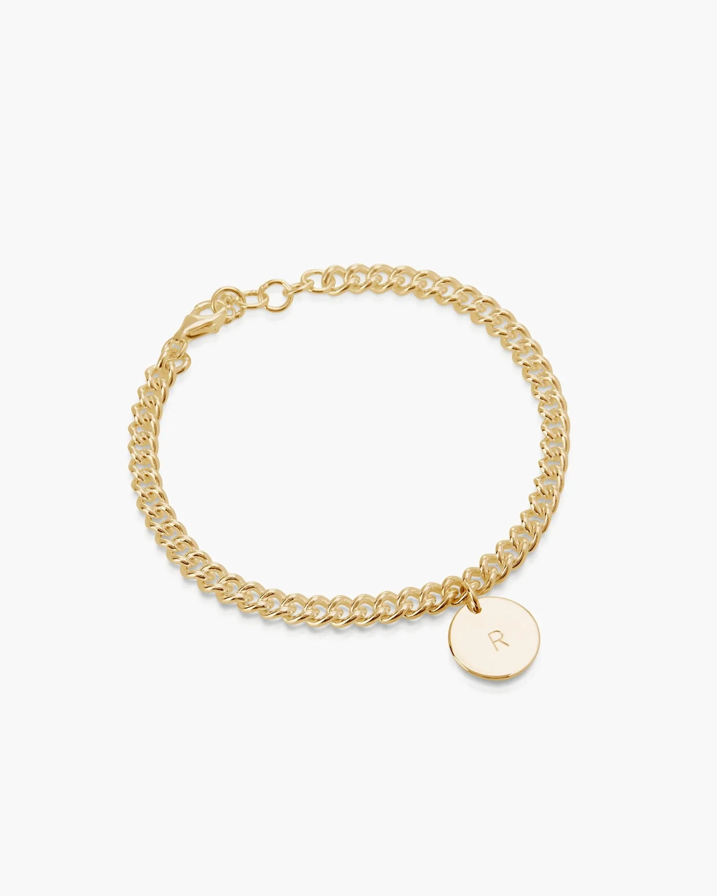Curb Disc Bracelet | Yellow Gold