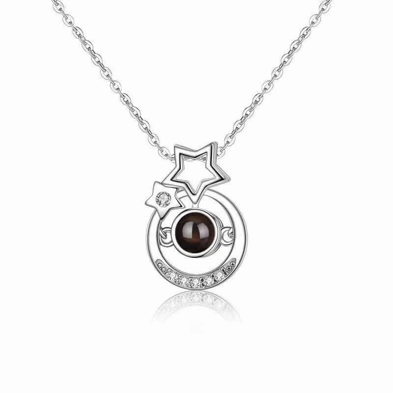 Custom Little Star Projection Necklace with Picture Inside