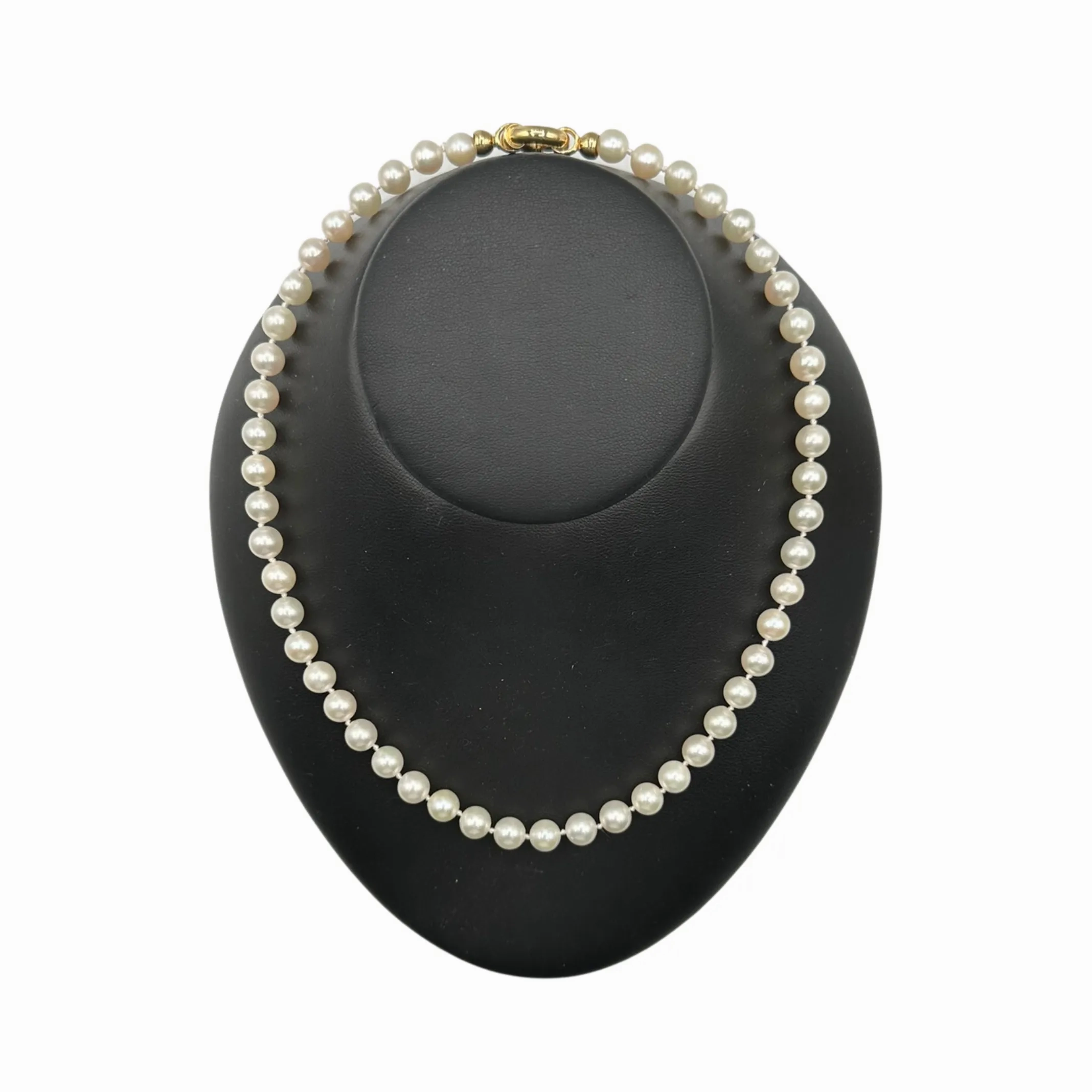 Daisy Exclusive 19&quot; 7.5-8.0mm Single Strand Japanese Cultured Pearl Necklace with 18k Gold Spring Ring Clasp