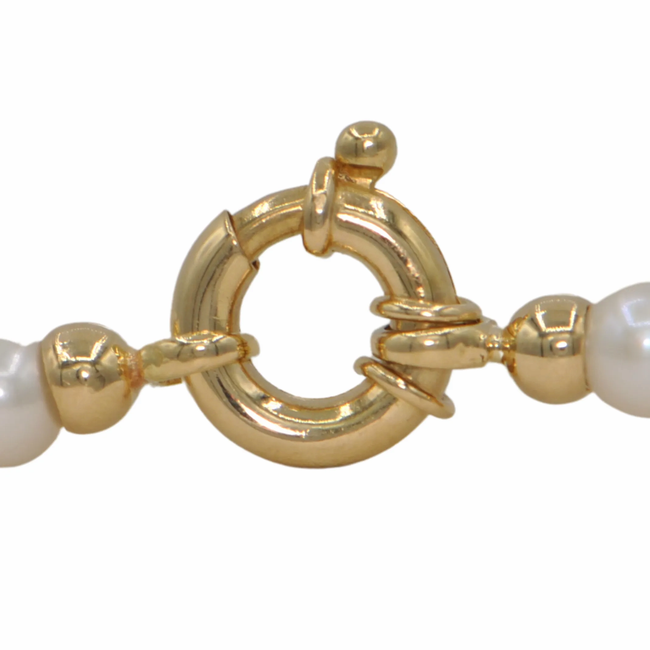 Daisy Exclusive 19&quot; 7.5-8.0mm Single Strand Japanese Cultured Pearl Necklace with 18k Gold Spring Ring Clasp