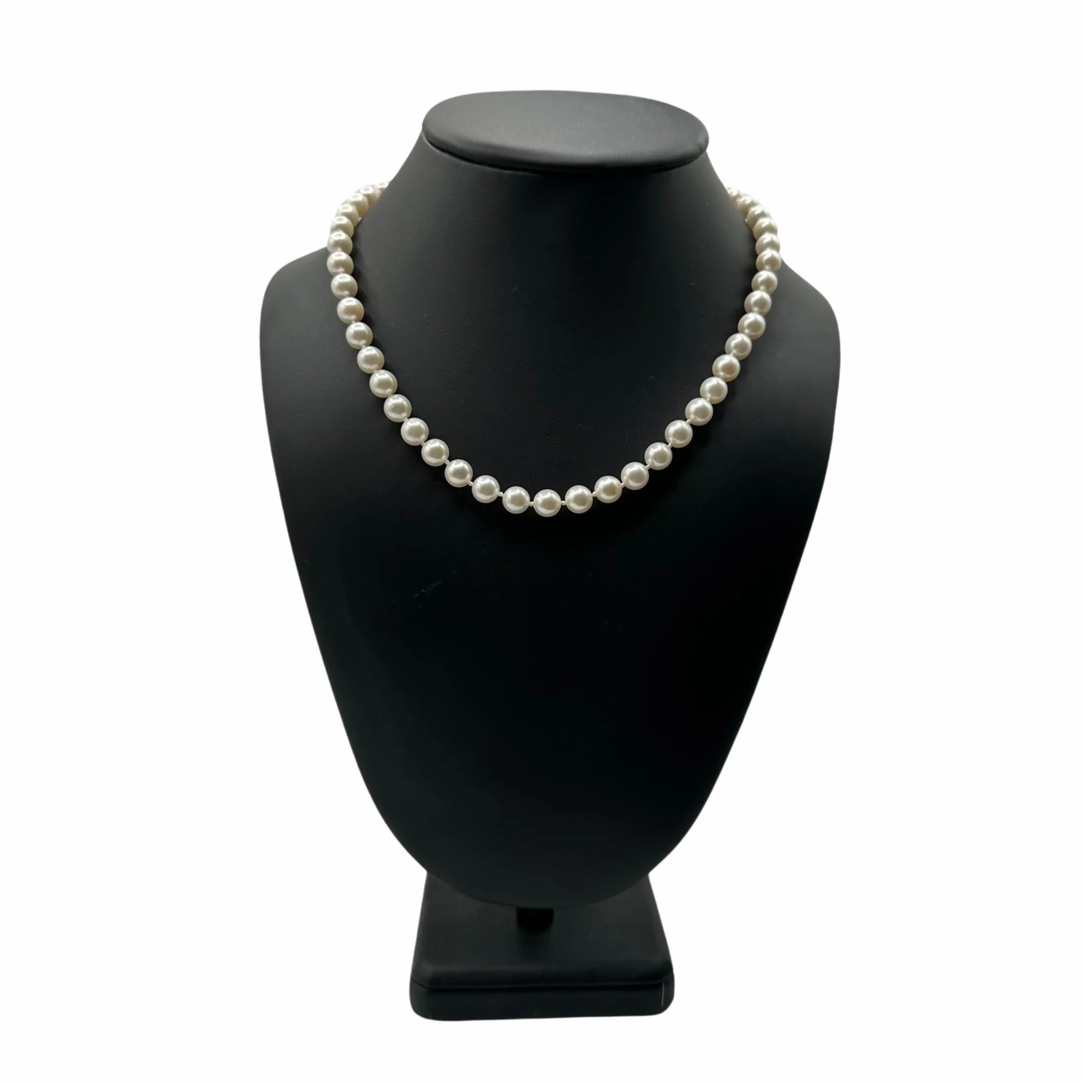 Daisy Exclusive 19&quot; 7.5-8.0mm Single Strand Japanese Cultured Pearl Necklace with 18k Gold Spring Ring Clasp