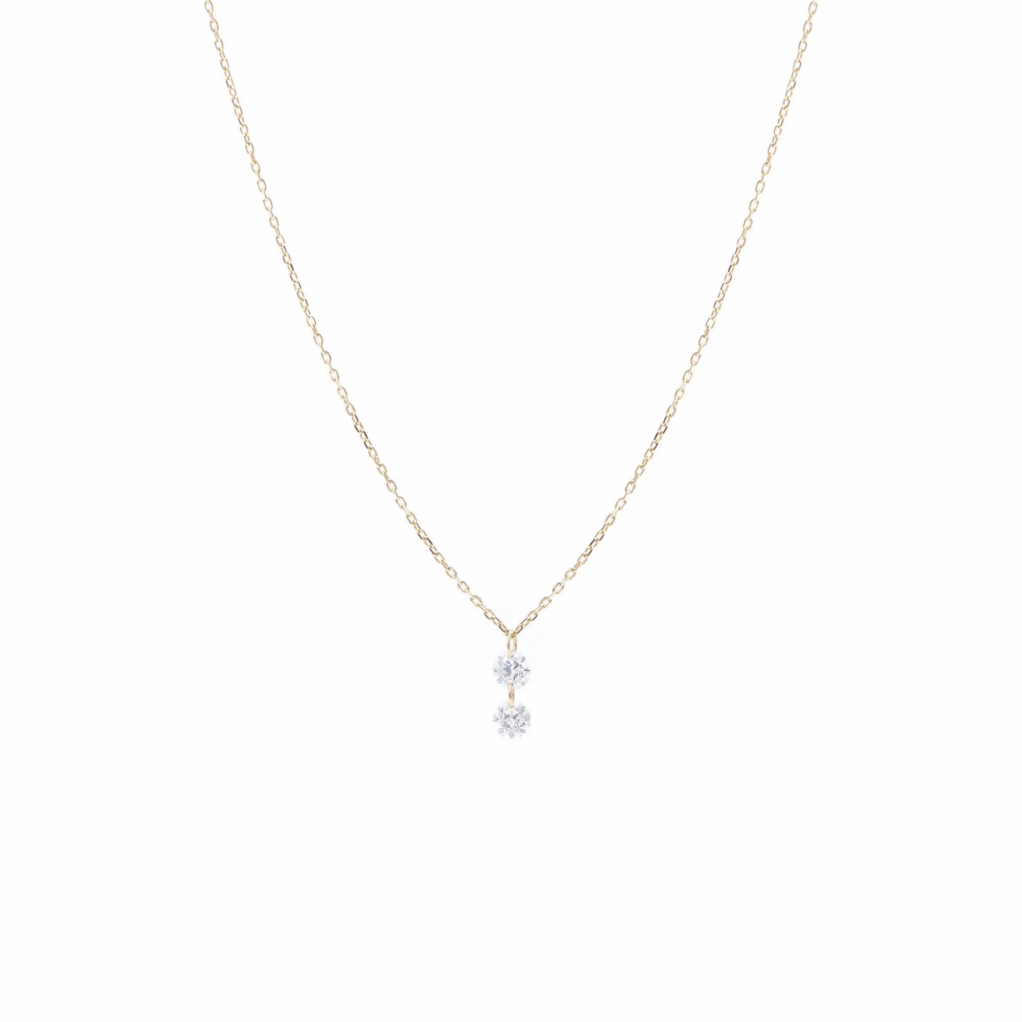 Dana?? Hanging Up 18K Gold Necklace w. Diamonds
