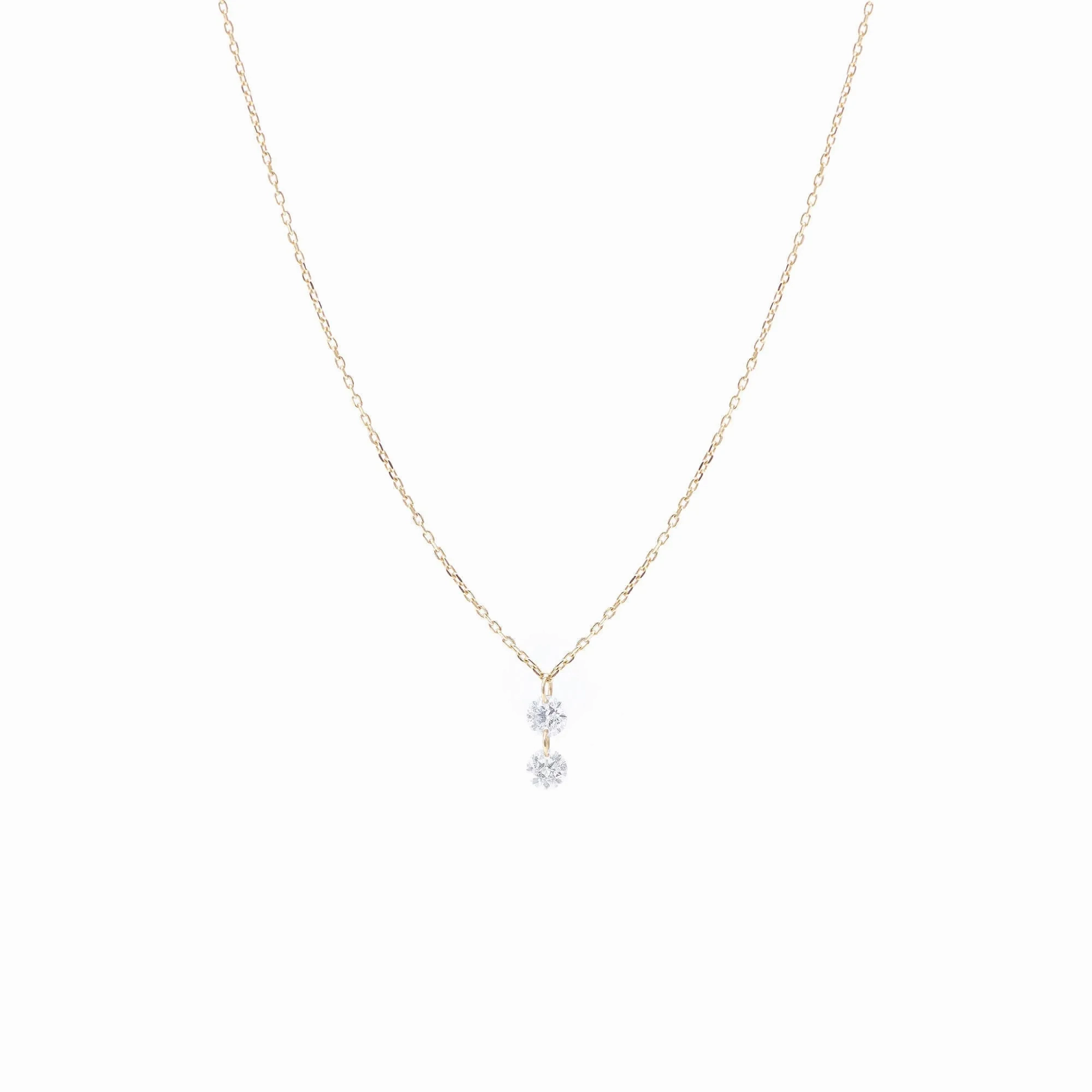 Dana?? Hanging Up 18K Gold Necklace w. Diamonds