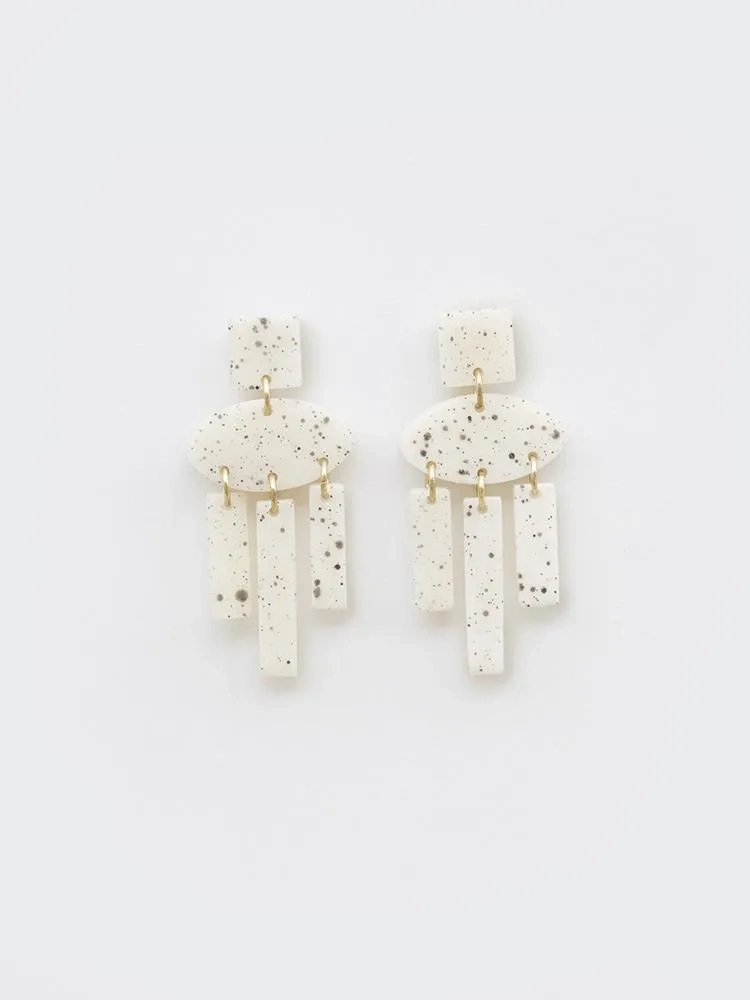 Dappled Shapes Earrings - White