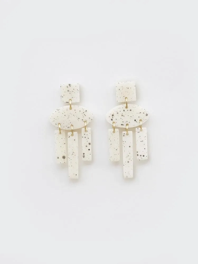 Dappled Shapes Earrings - White