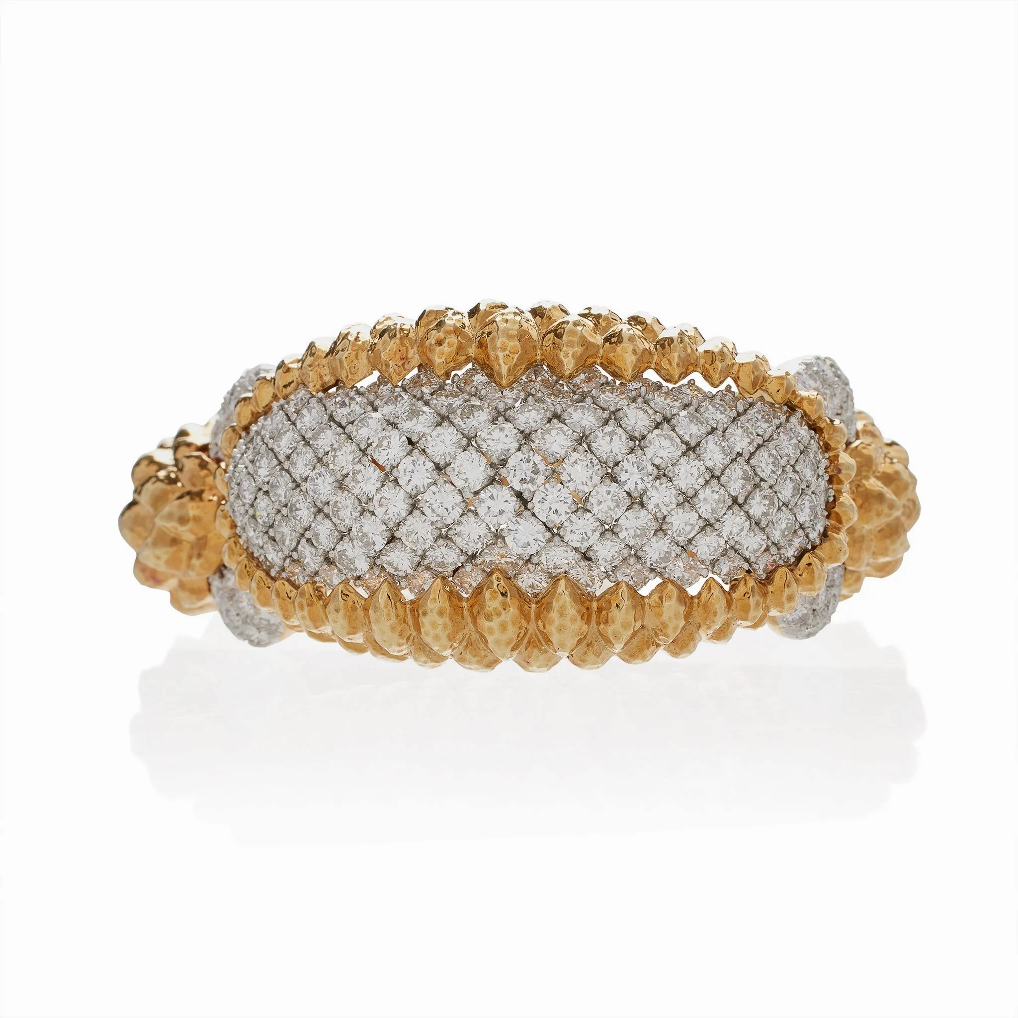 David Webb New York Unique Crosshatch Diamond Bracelet
