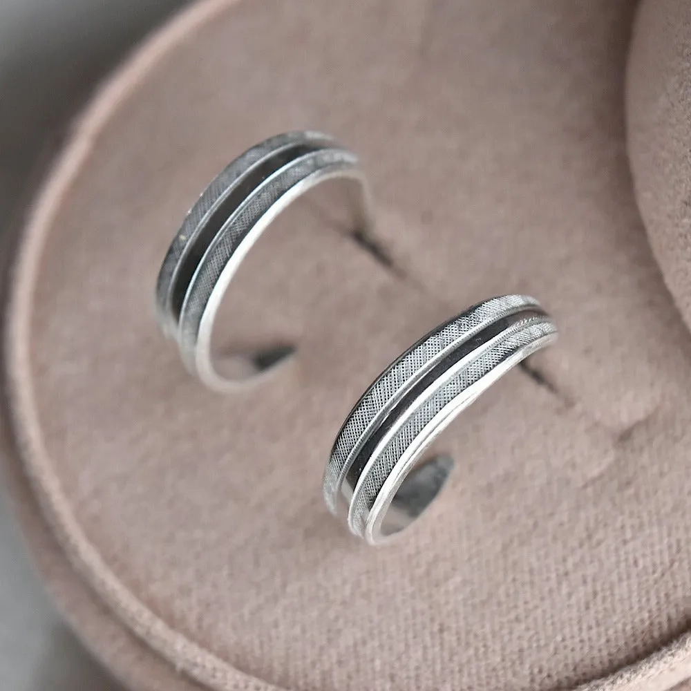 Delicate Patterned Hoop Studs
