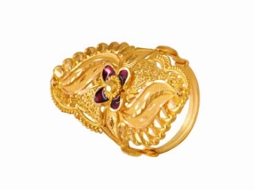 Delightful Gold Meenakari Ring