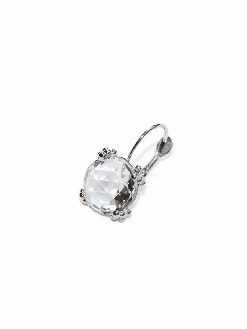 Dewdrop Cluster Earrings - Clear Topaz &amp; Silver