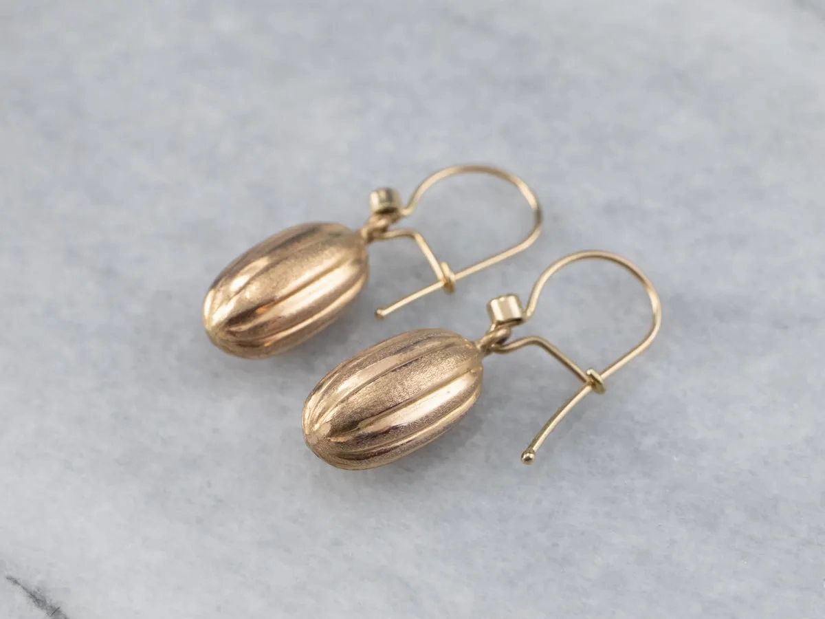 Diamond 22K Gold Bauble Drop Earrings
