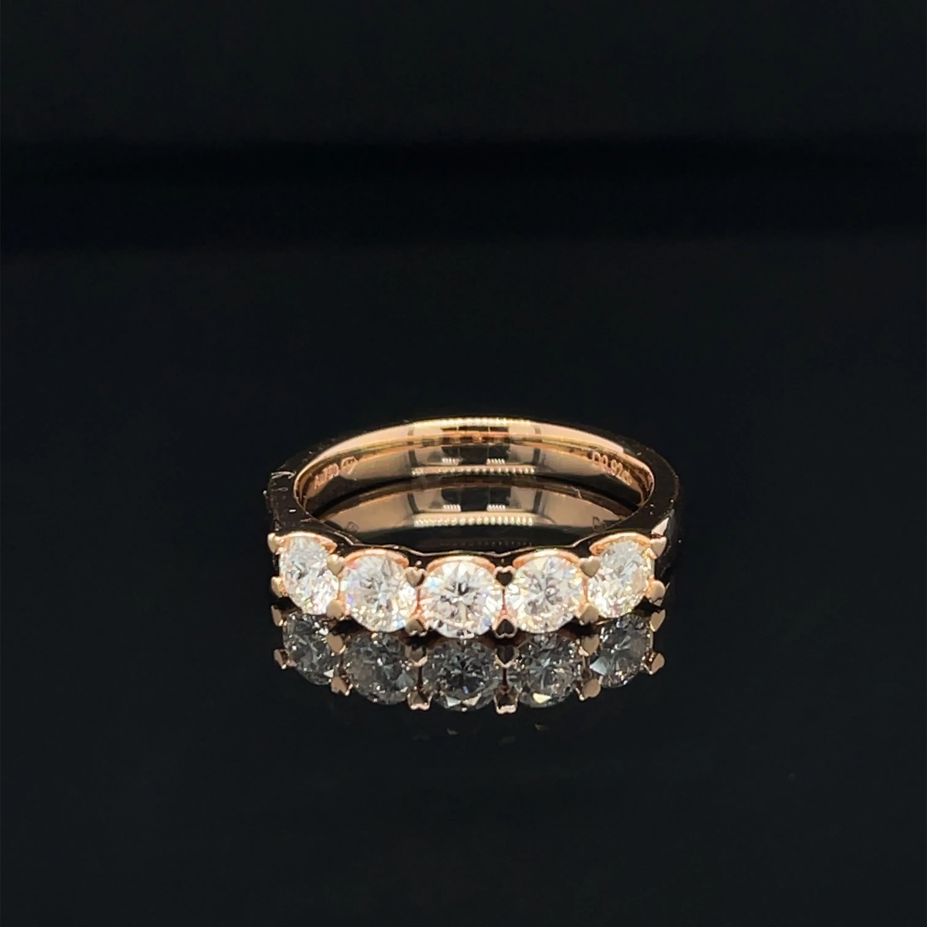 Diamond 5-Stone Solitaire Wedding Anniversary Ring in 18k Rose Gold - #541 - RGDIA669872
