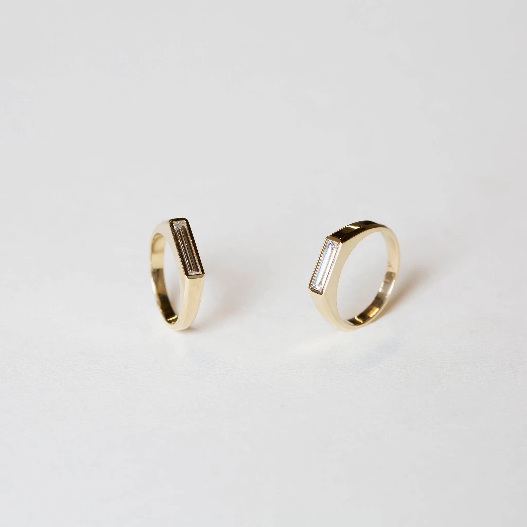 Diamond Baguette Signet Ring - Large
