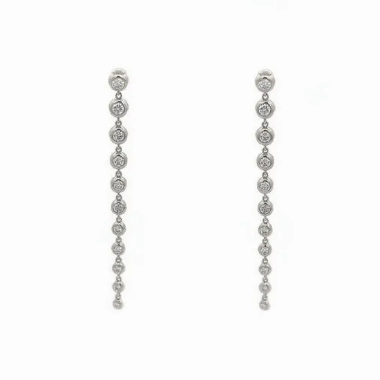 Diamond Bezel Drop Earrings