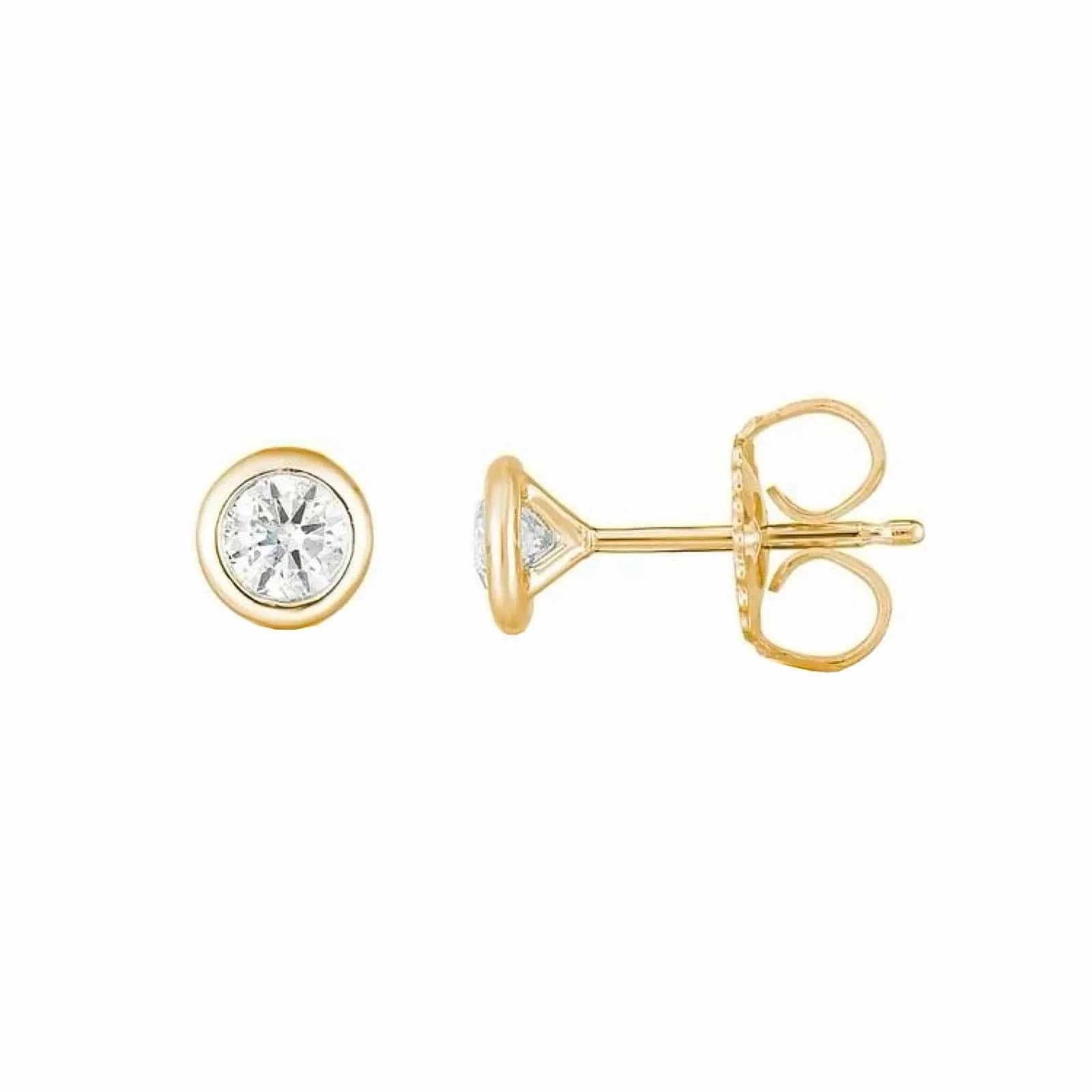 Diamond Bezel Set Stud Earrings