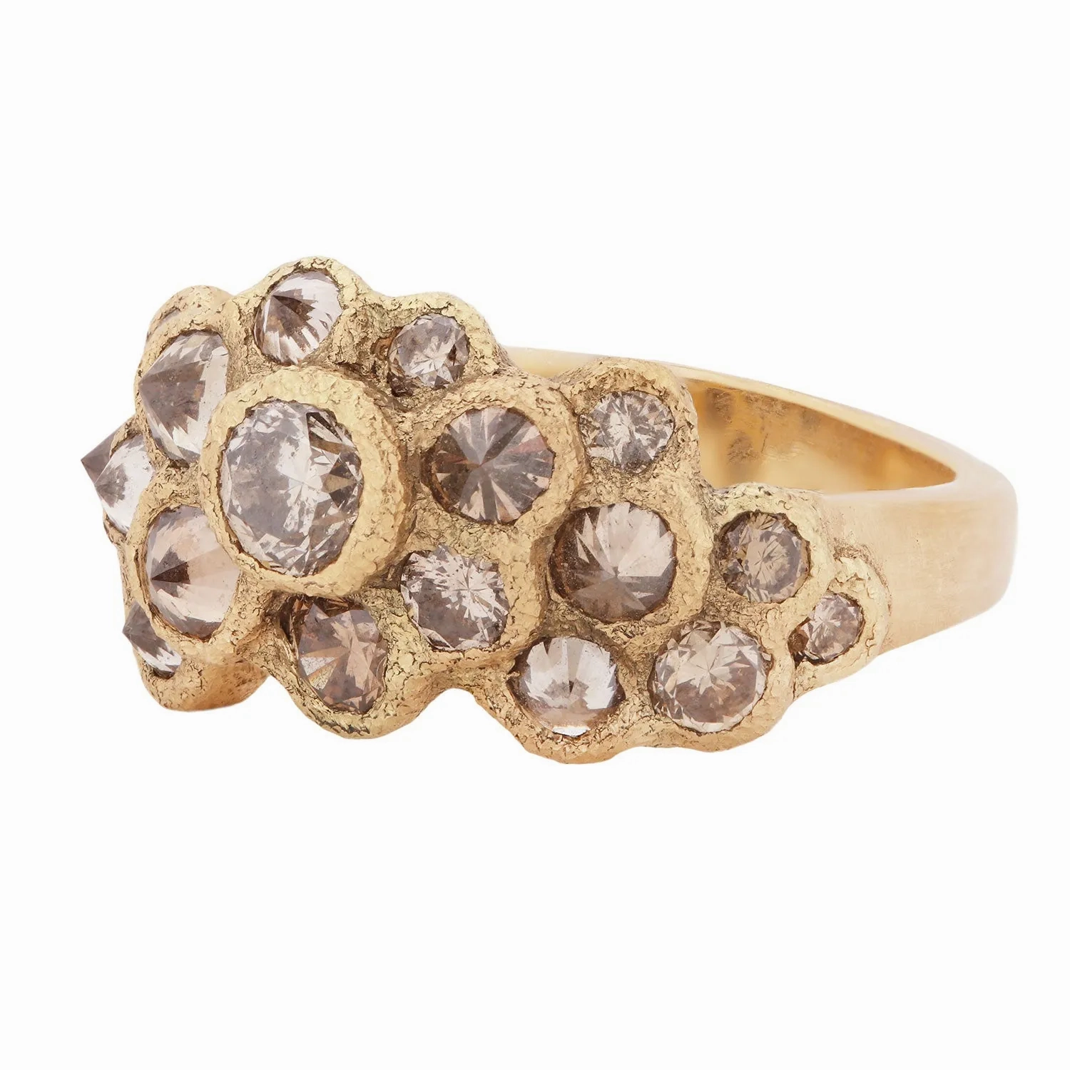 Diamond Bloom Cluster Ring