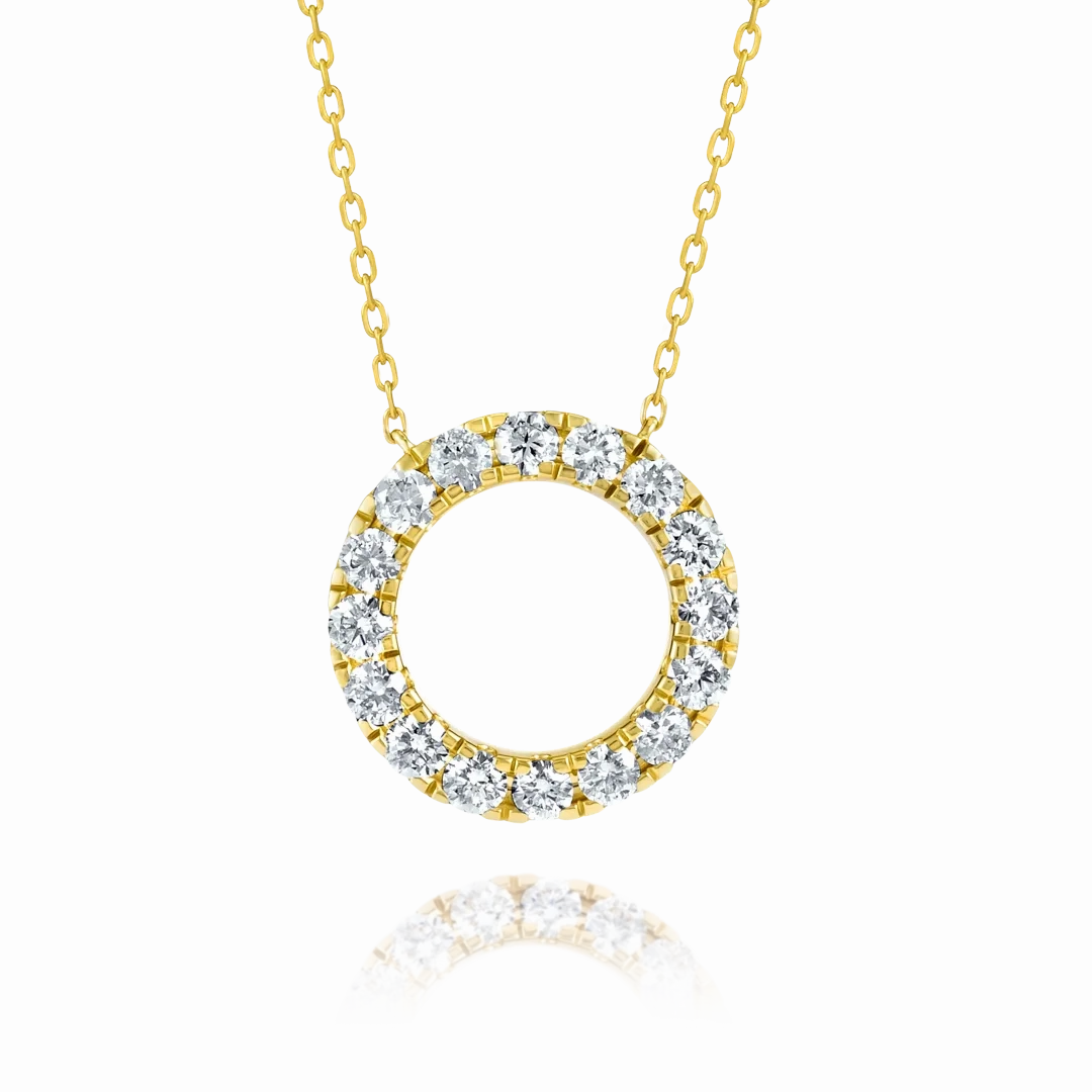 Diamond Circle Pendant Yellow Gold