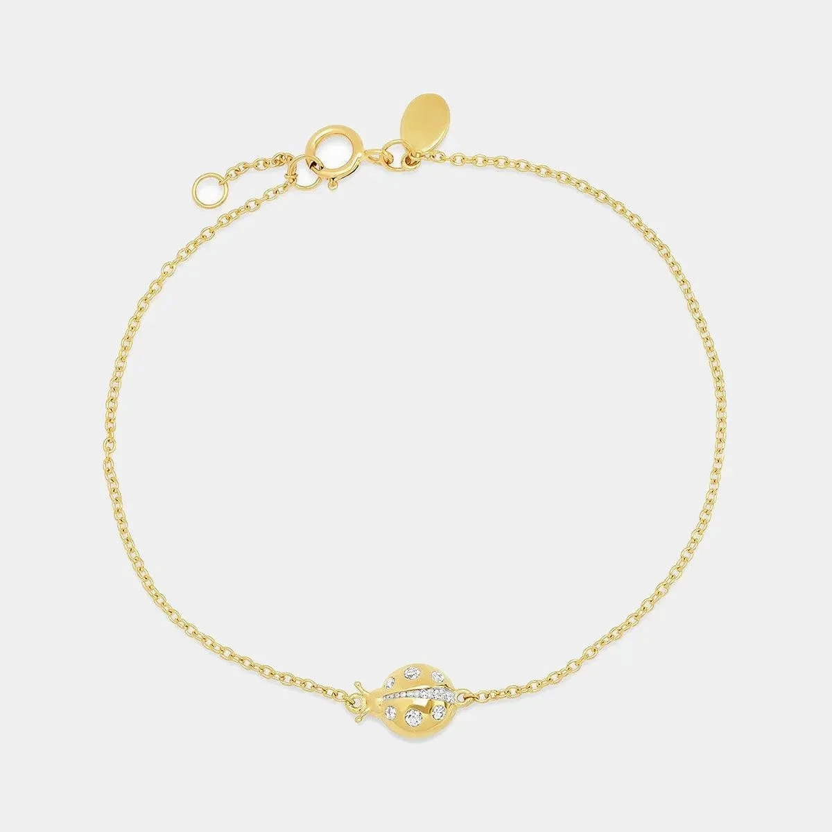 Diamond Crawling Ladybug Bracelet