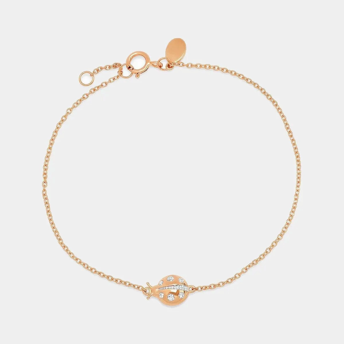 Diamond Crawling Ladybug Bracelet