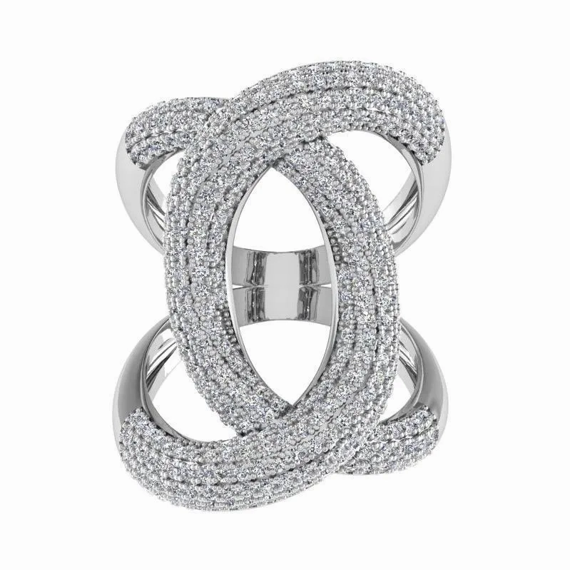 Diamond Crossover Ring 18K Gold (2.0 ct. tw)