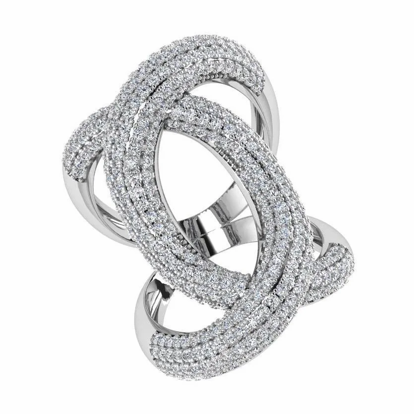 Diamond Crossover Ring 18K Gold (2.0 ct. tw)