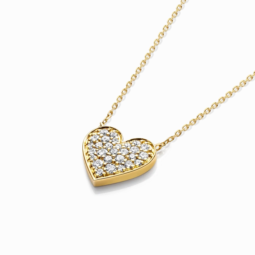 Diamond Heart Pendant Yellow Gold