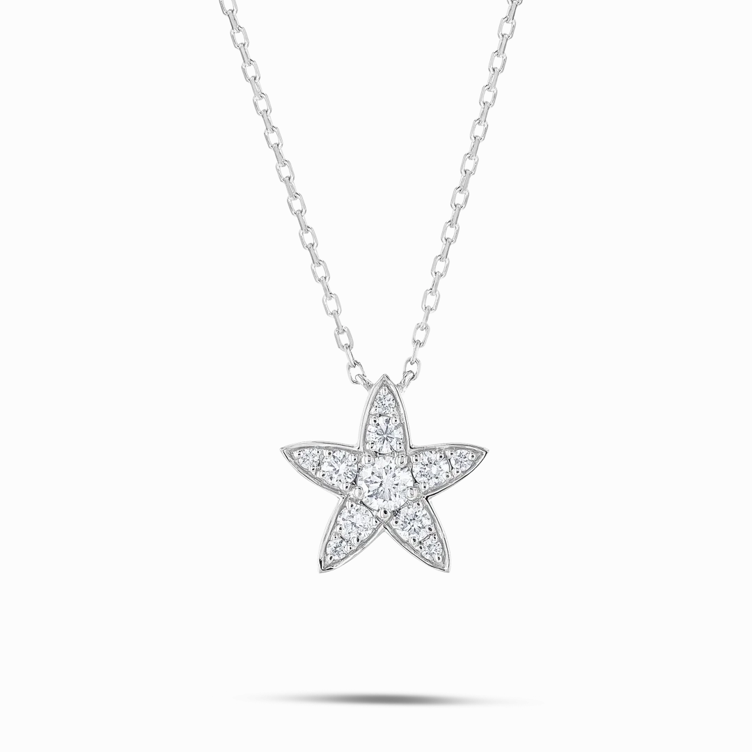 Diamond Star Pendant White Gold