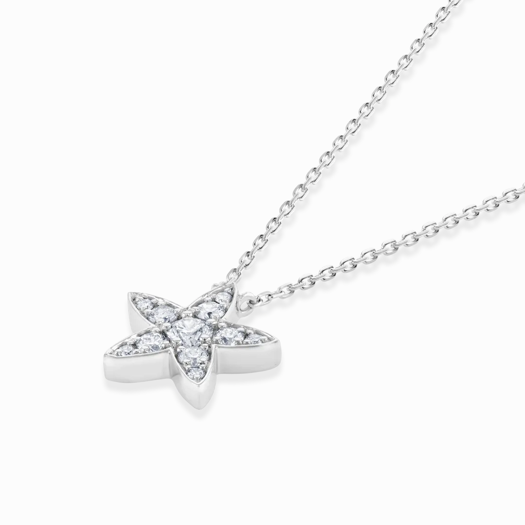 Diamond Star Pendant White Gold