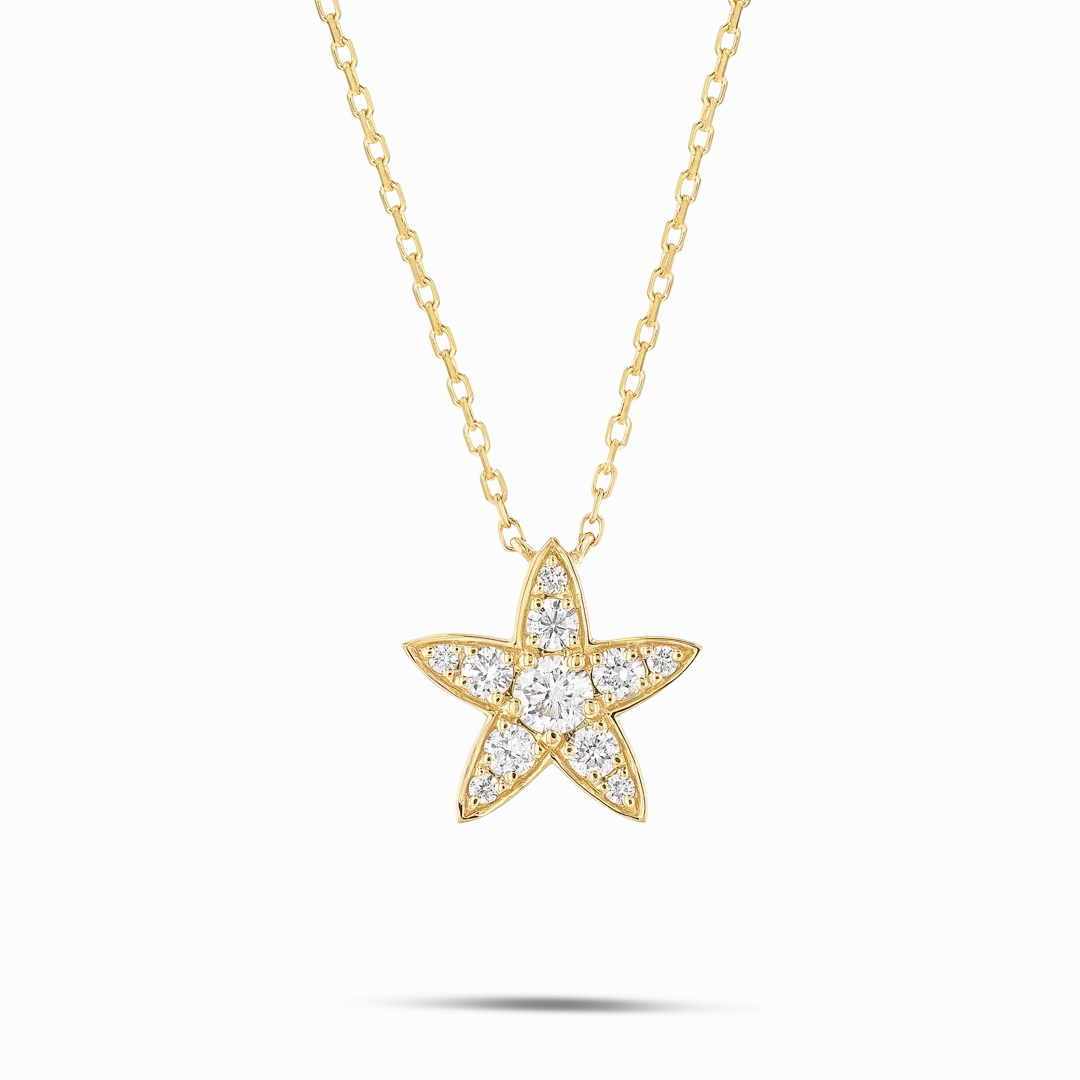 Diamond Star Pendant Yellow Gold
