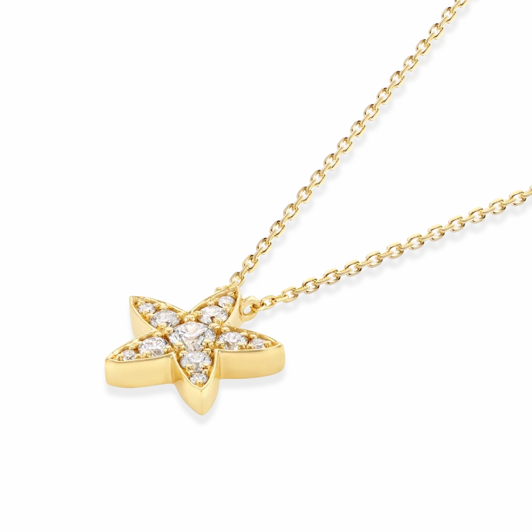 Diamond Star Pendant Yellow Gold