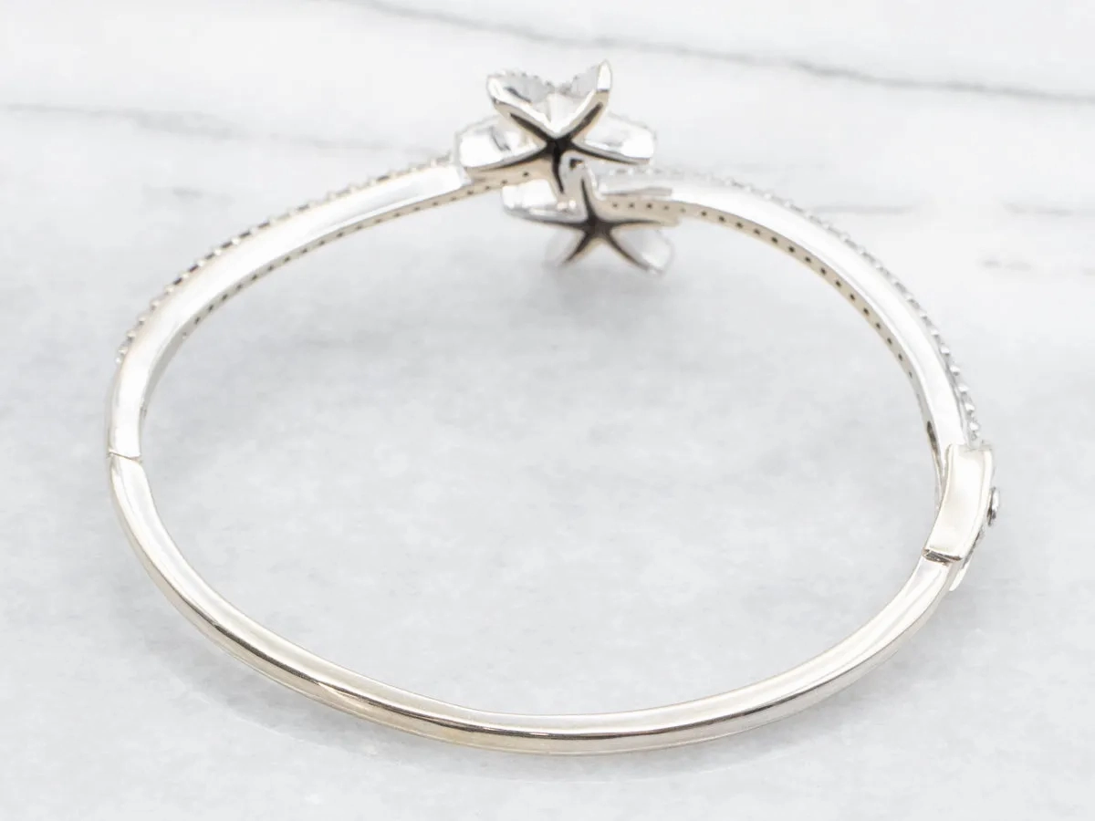Diamond Starfish Bypass Bangle Bracelet