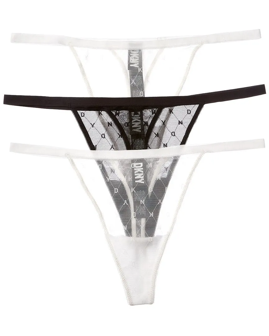 DKNY 3er-Pack Monogramm-Mesh-Tanga
