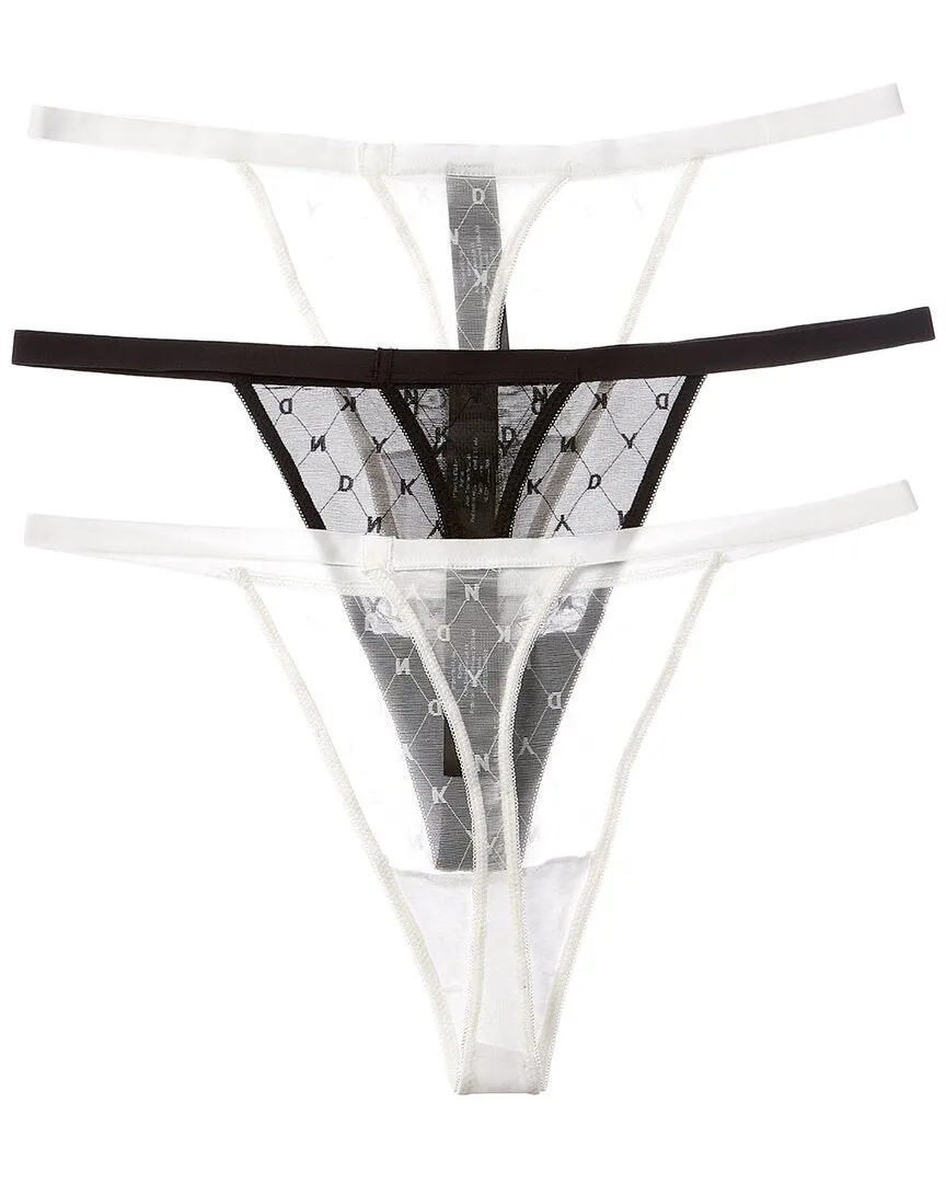 DKNY 3er-Pack Monogramm-Mesh-Tanga