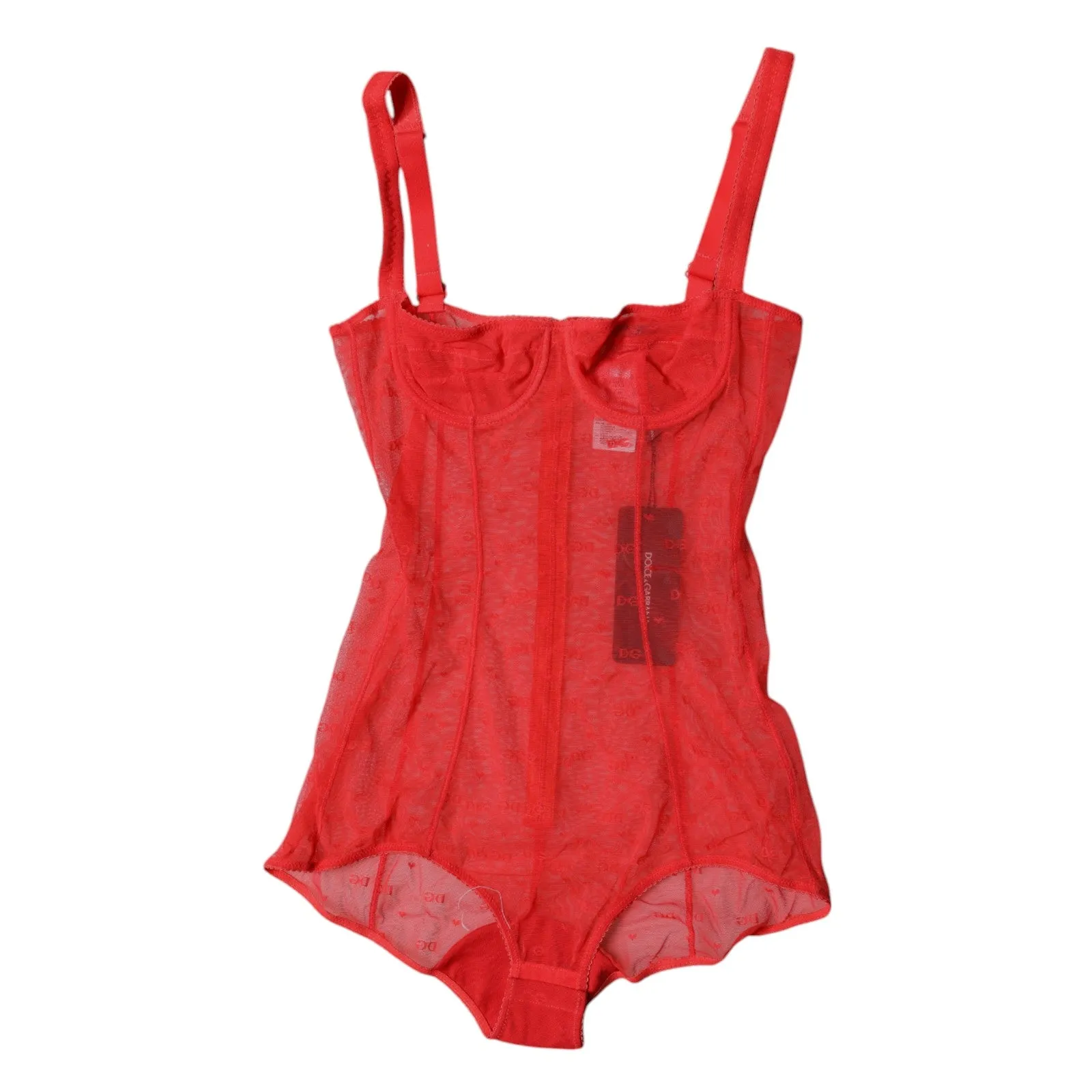 Dolce & Gabbana Tüll-Balconette-Büstenhalter-Bodysuit Damenunterwäsche