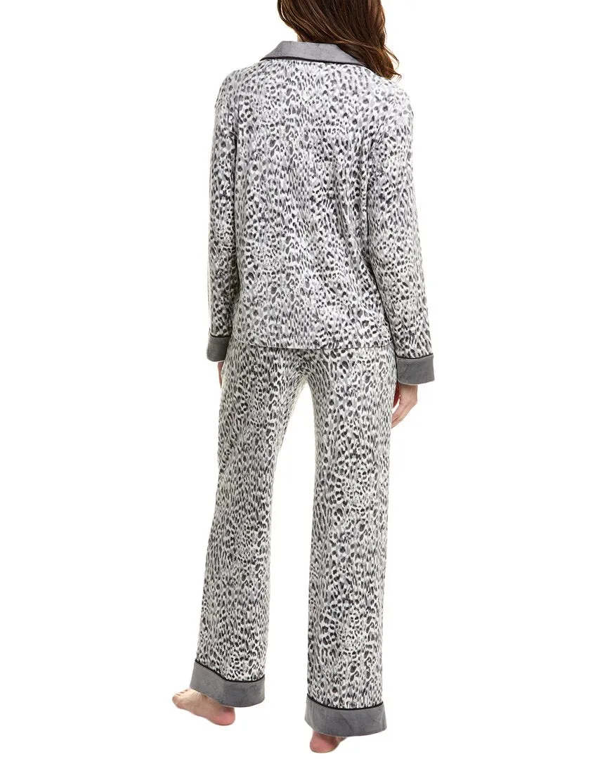 Donna Karan Schlafanzug 2-teiliges Velours-Pyjama-Hosen-Set