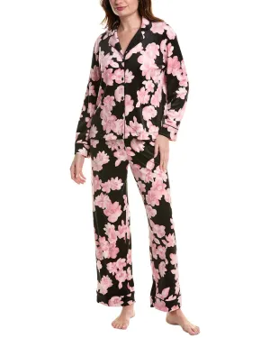 Donna Karan Schlafanzug 2-teiliges Velours-Pyjama-Hosen-Set