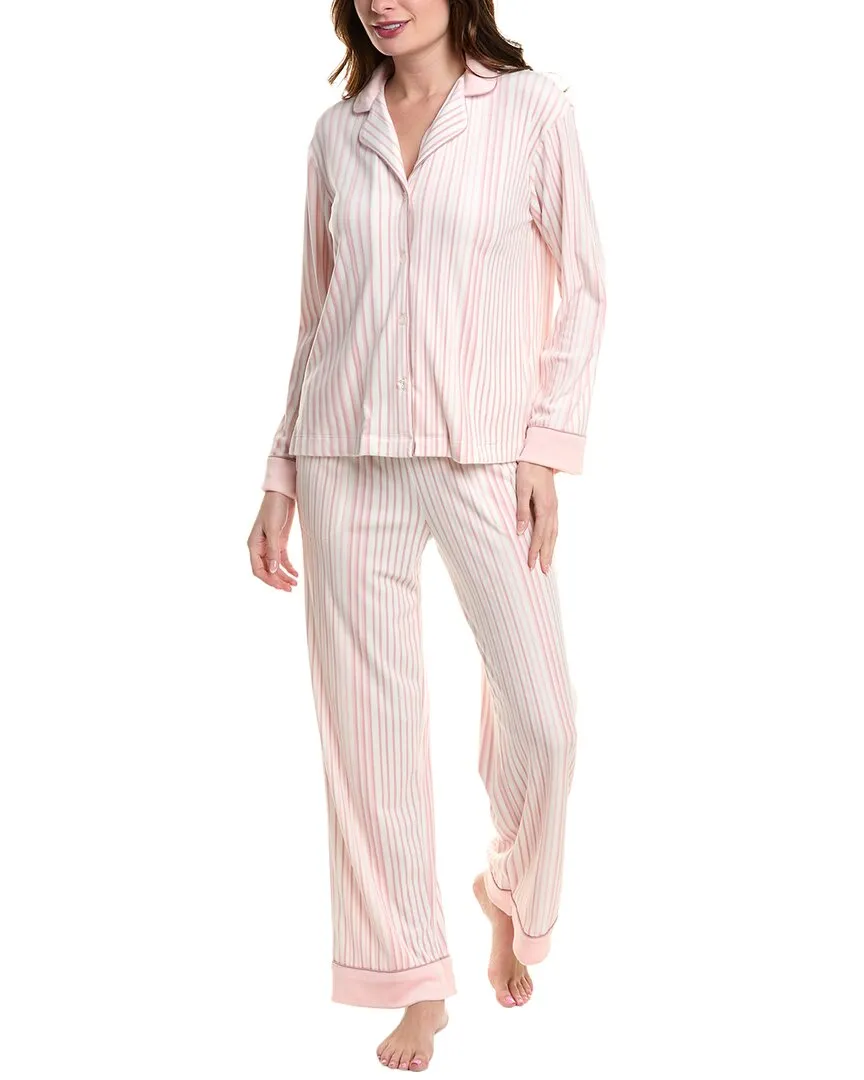 Donna Karan Schlafanzug 2-teiliges Velours-Pyjama-Hosen-Set