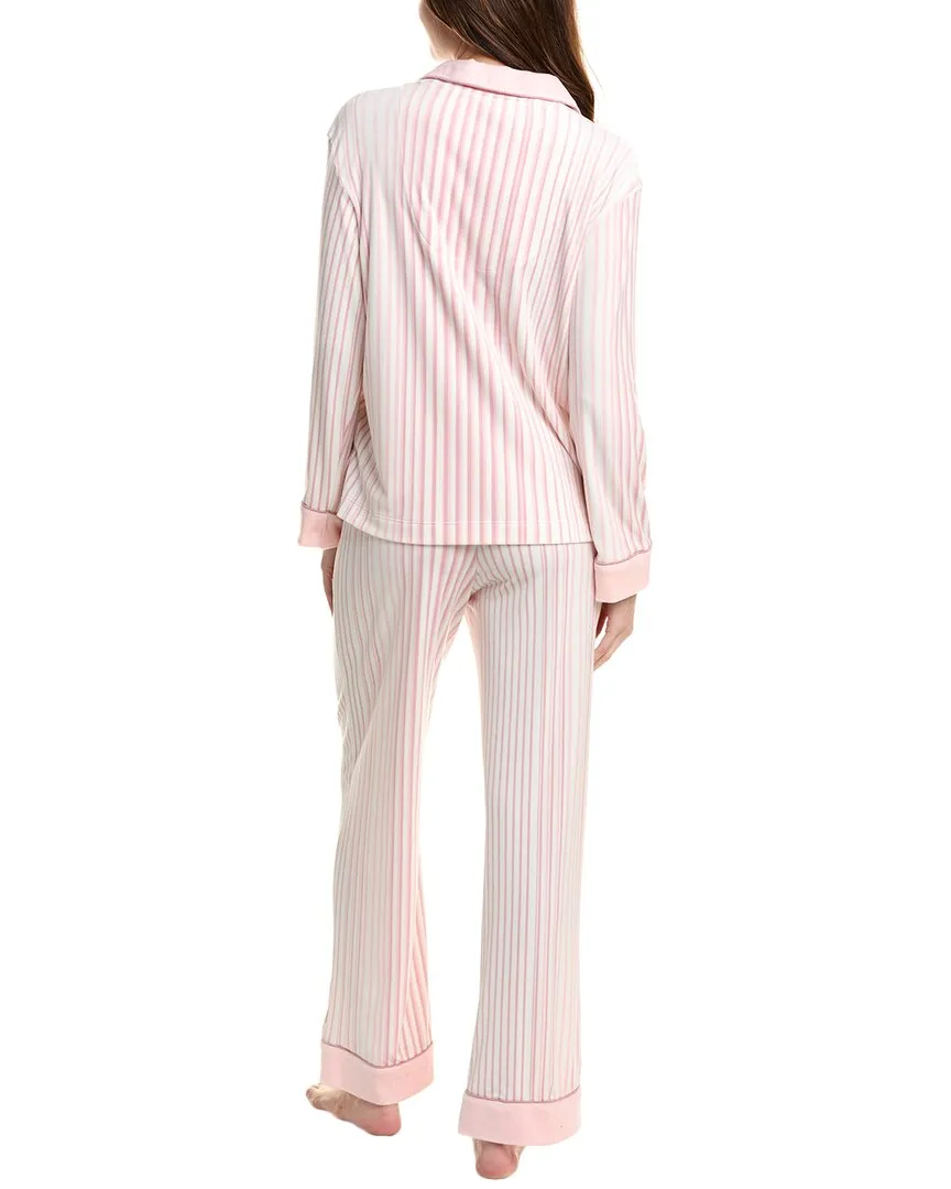 Donna Karan Schlafanzug 2-teiliges Velours-Pyjama-Hosen-Set