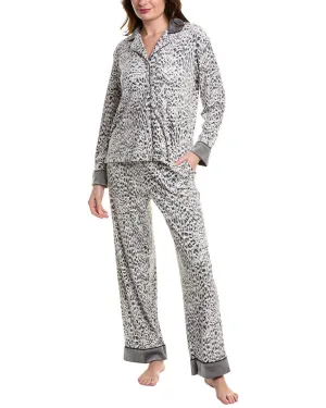 Donna Karan Schlafanzug 2-teiliges Velours-Pyjama-Hosen-Set